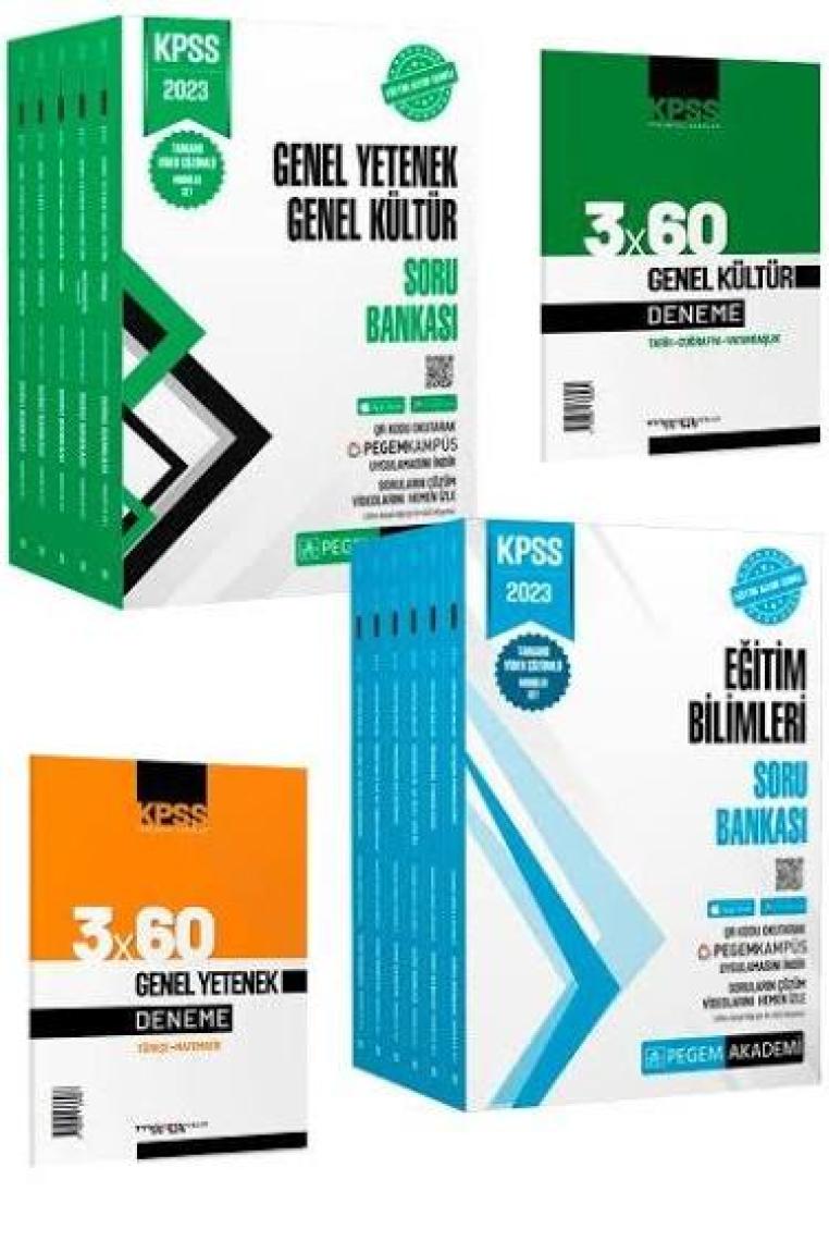 Pegem Akademi Yayıncılık KPSS 2023 Genel Yetenek Genel Kültür Tamamı Çözümlü Modüler Soru Bankası Seti (5 Kitap Takım)