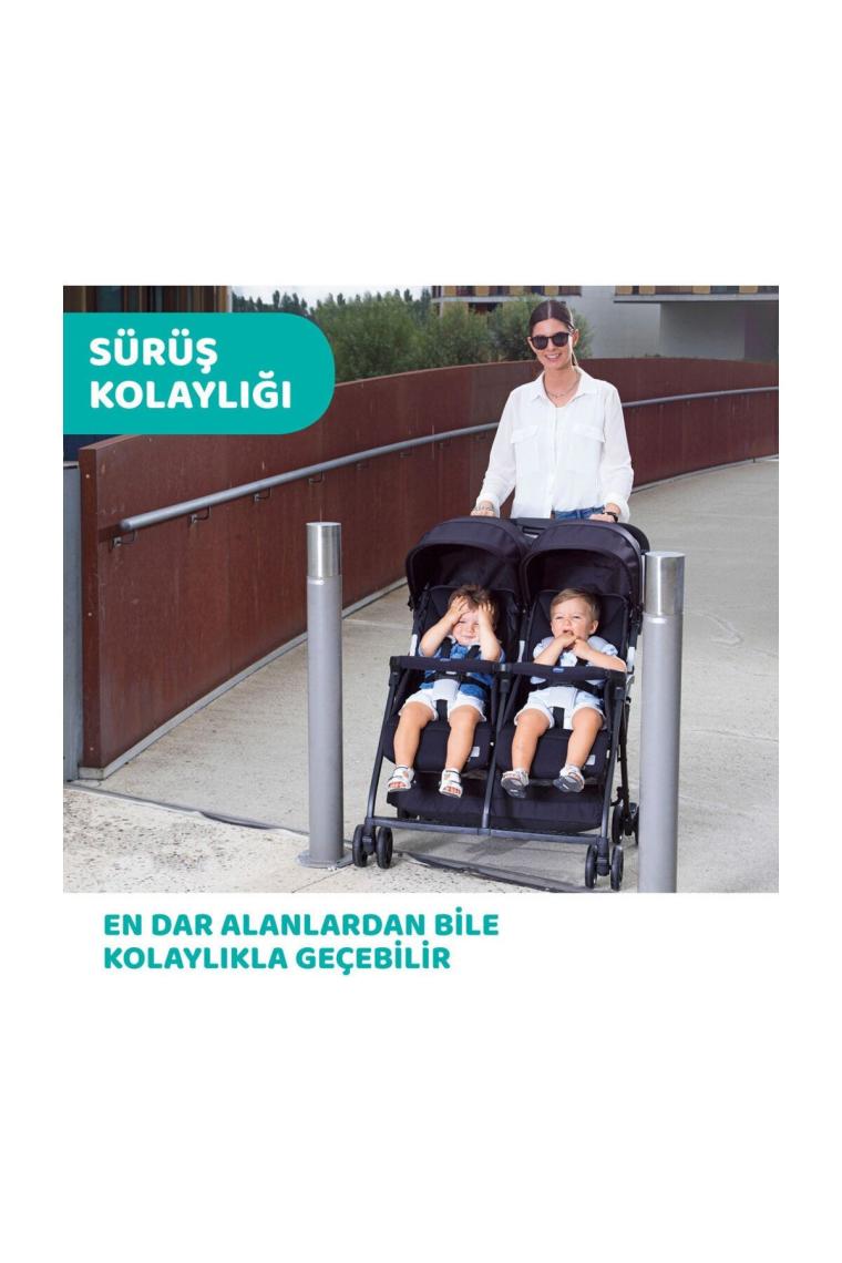 Ohlala 2 Twin Ultra Hafif Ikiz Bebek Arabası Silver