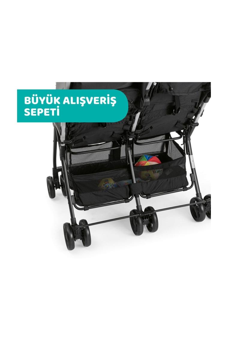 Ohlala 2 Twin Ultra Hafif Ikiz Bebek Arabası Silver