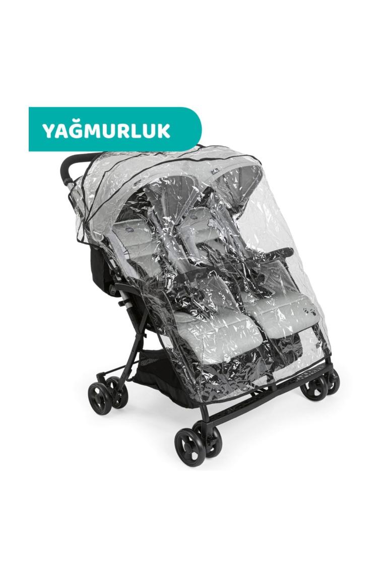Ohlala 2 Twin Ultra Hafif Ikiz Bebek Arabası Silver