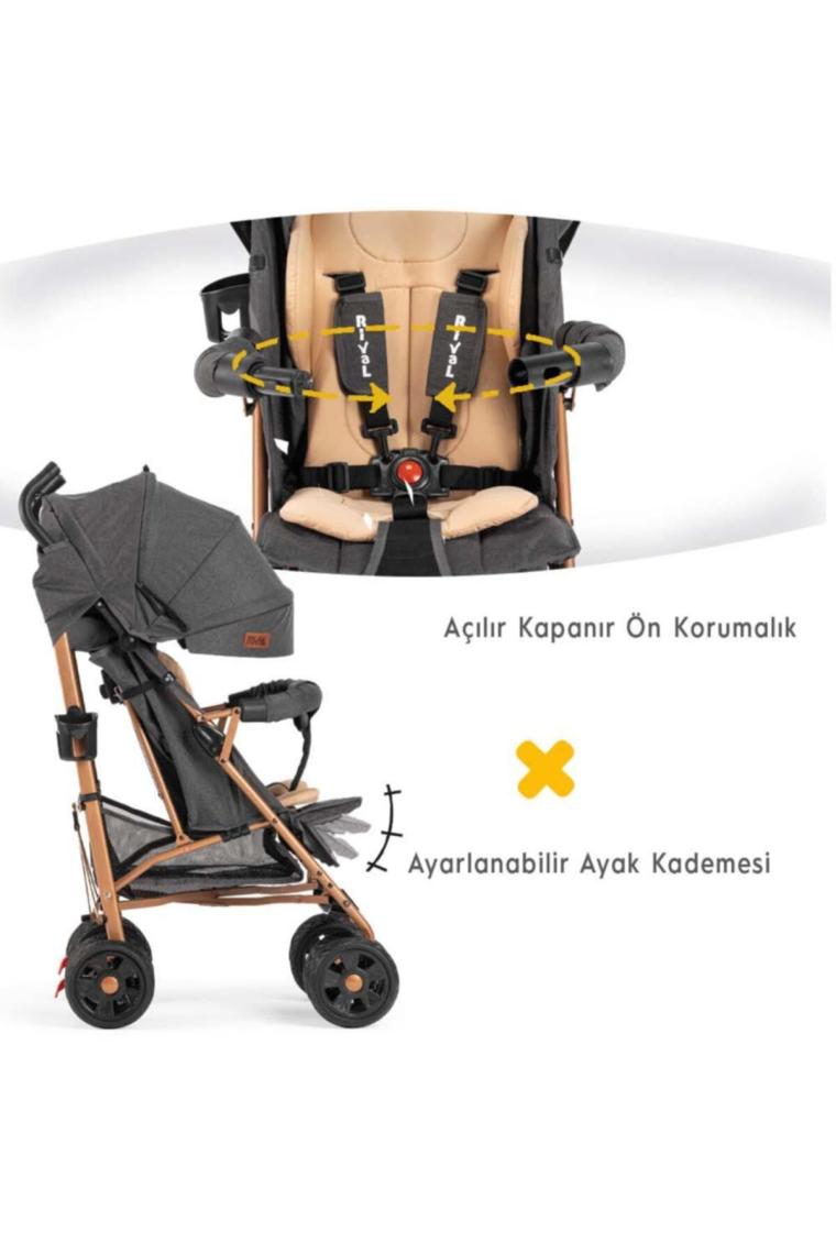 Rival RV111 Sweet Gri Baston Bebek Arabası
