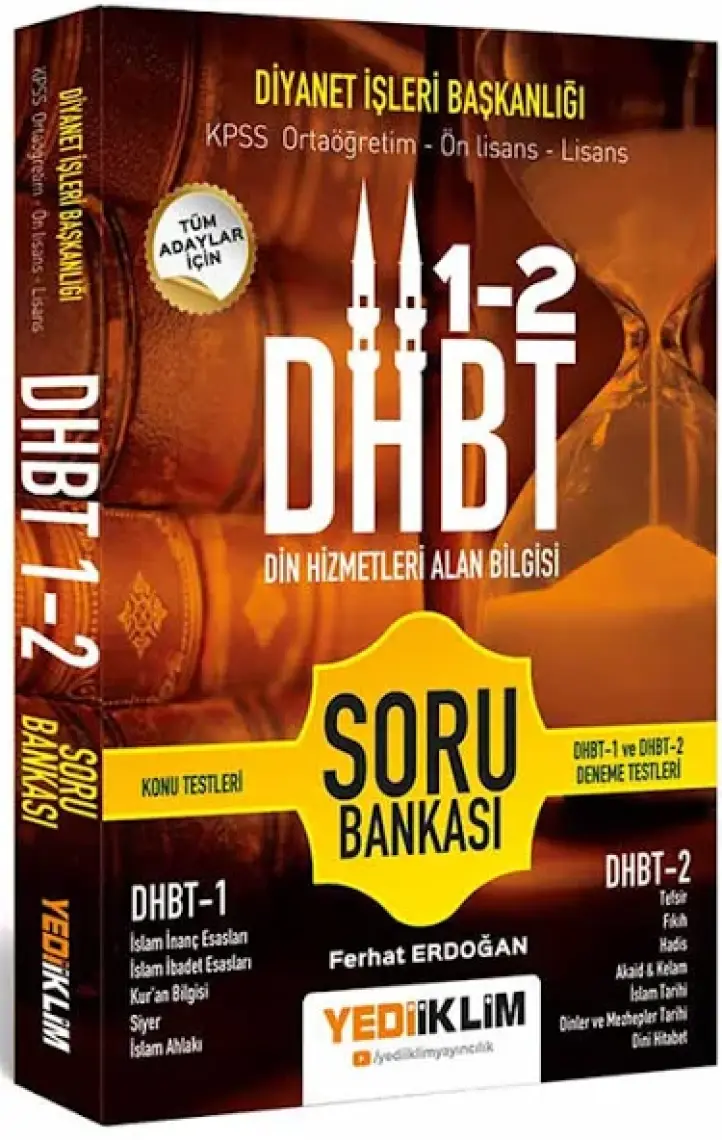 Yediiklim Yayınları DHBT Tüm Adaylar İçin Din Hizmetleri Alan Bilgisi Soru Bankası