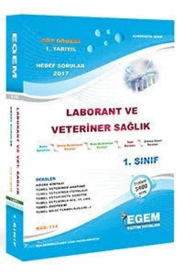 Egem Eğitim Yayınları AÖF 1. Sınıf Laborant ve Veteriner Sağlık Konu Anlatımlı Soru Bankası-Güz Dönemi(1. Yarıyıl)