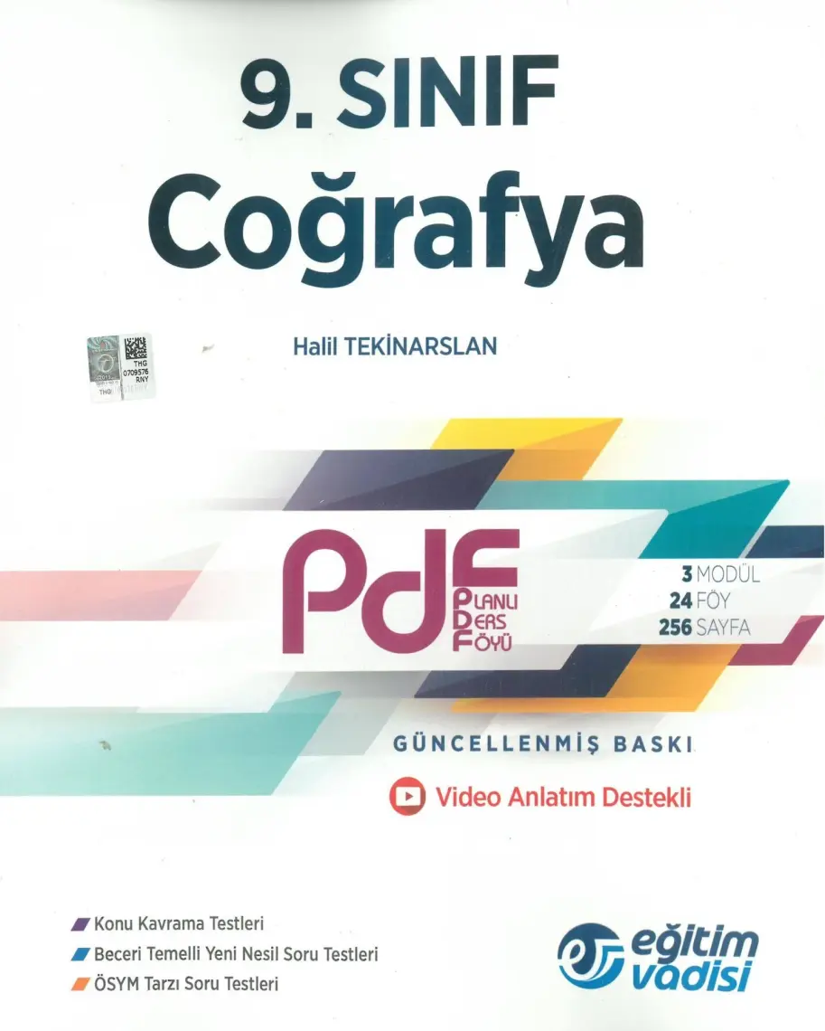 Eğitim Vadisi Yayınları 9.Sınıf Coğrafya PDF Video Anlatım Destekli