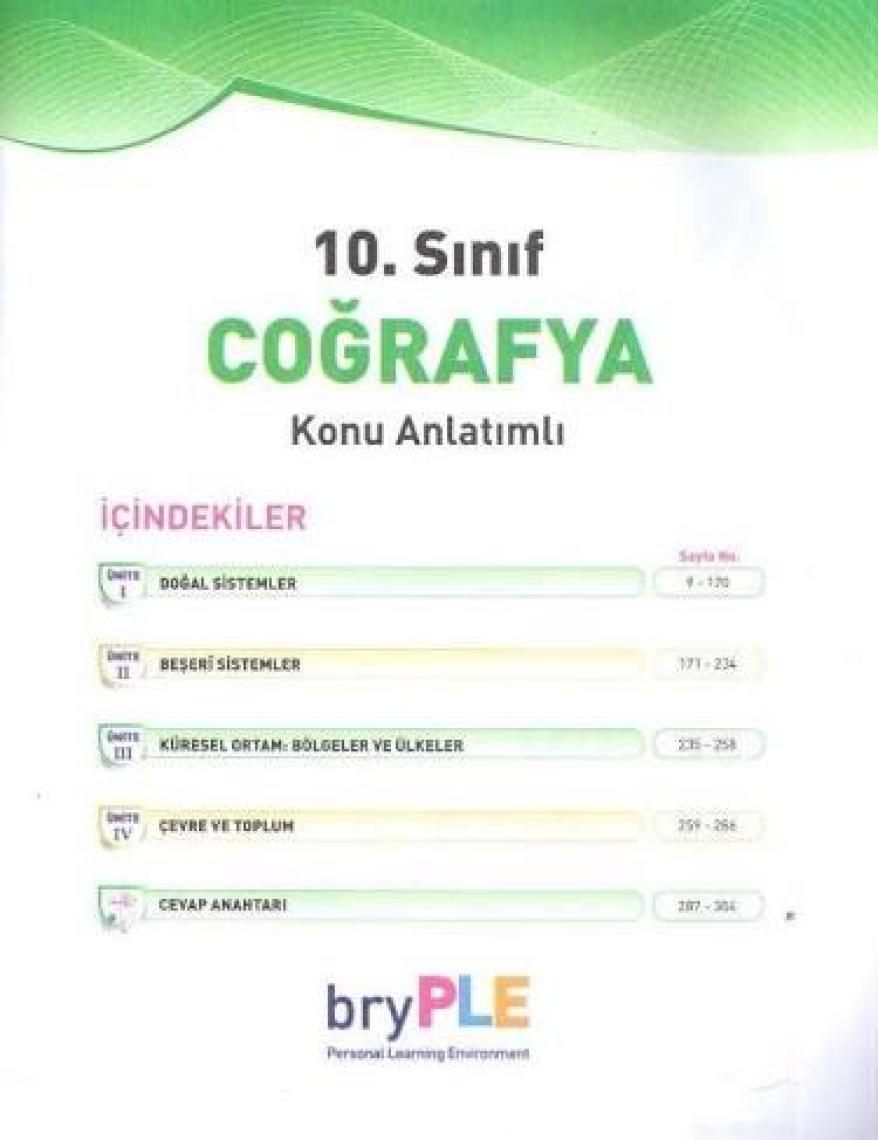 Bry Birey Eğitim Yayınları PLE 10. Sınıf Coğrafya Konu Anlatımlı