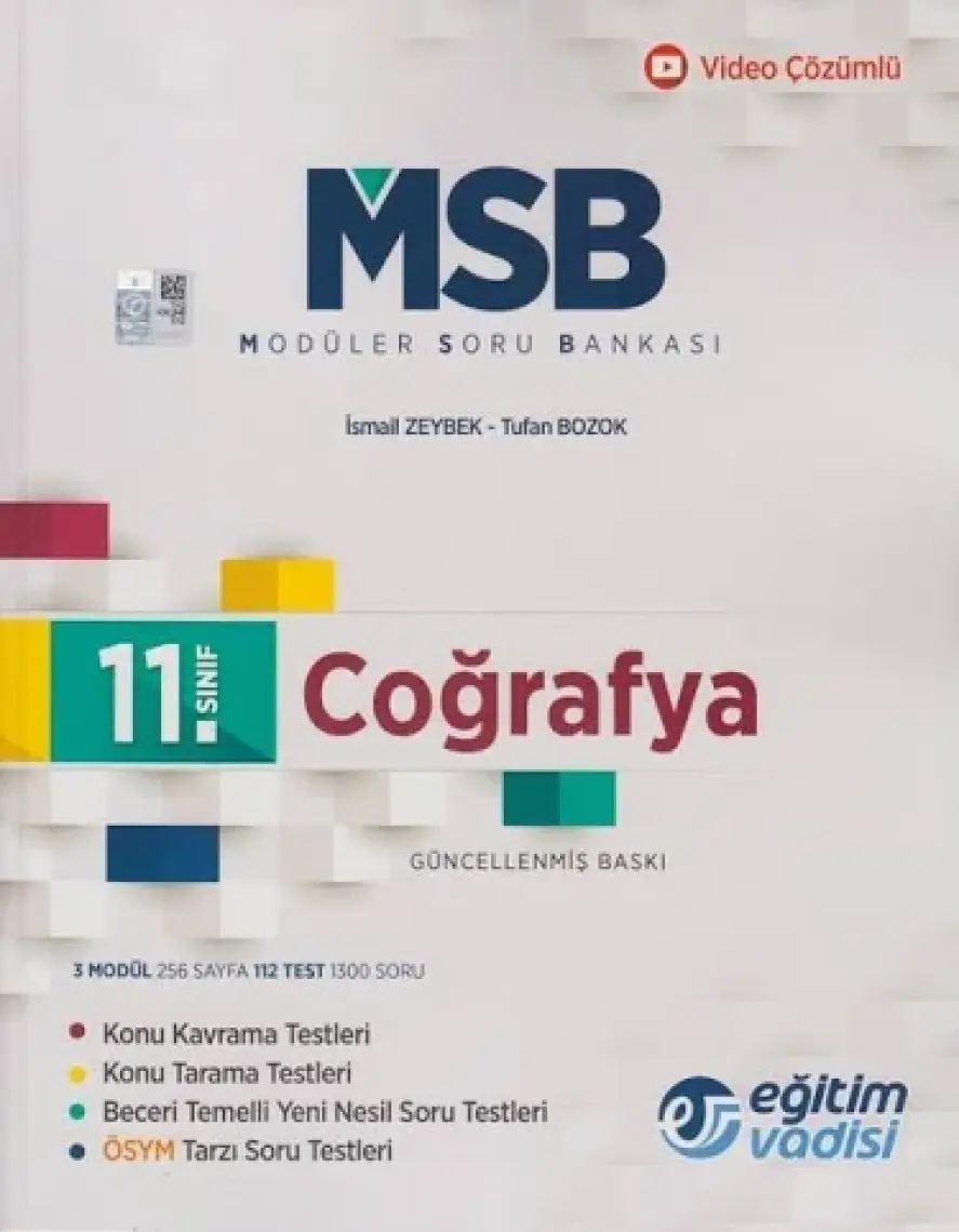 Eğitim Vadisi Yayınları 11.Sınıf Coğrafya Modüler Soru Bankası