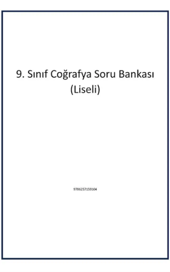 Pano Yayınları 9. Sınıf Coğrafya Soru Bankası (Liseli)