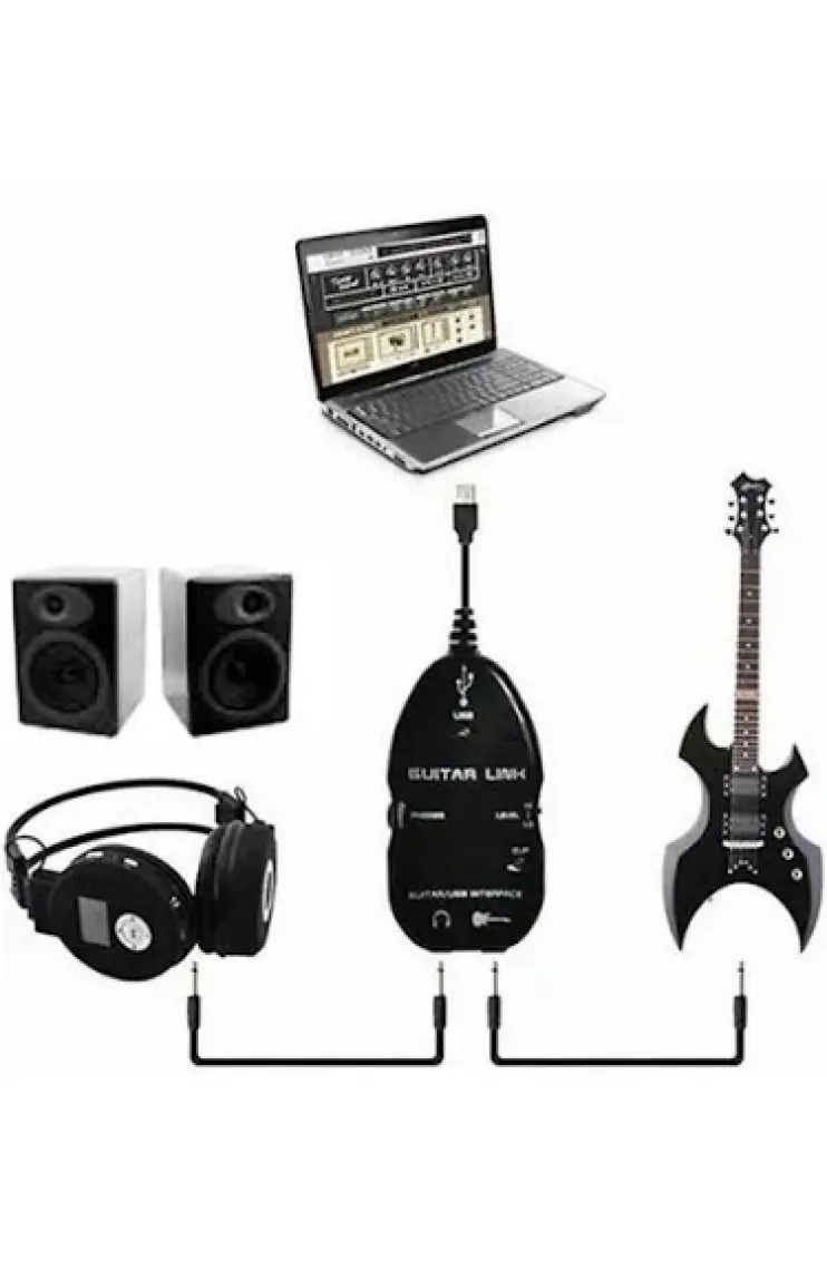 Alfais AL-4672 USB Gitar Guitar Link Kablosu Çevirici Dönüştürücü