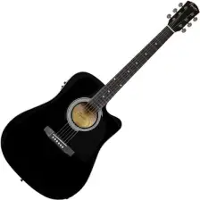 Squier SA-105CE Dreadnought Cutaway Black Elektro Akustik Gitar