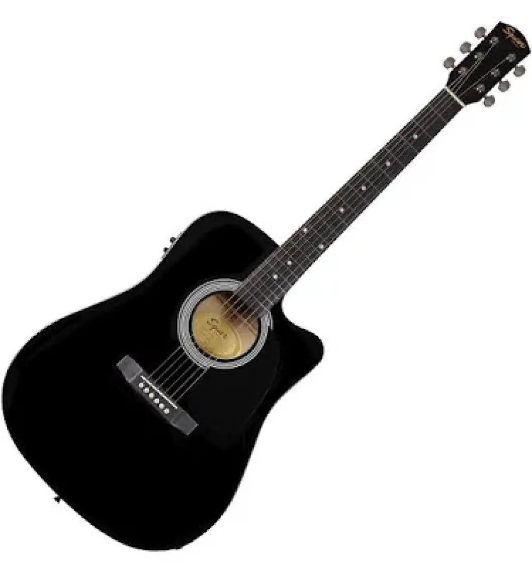Squier SA-105CE Dreadnought Cutaway Black Elektro Akustik Gitar