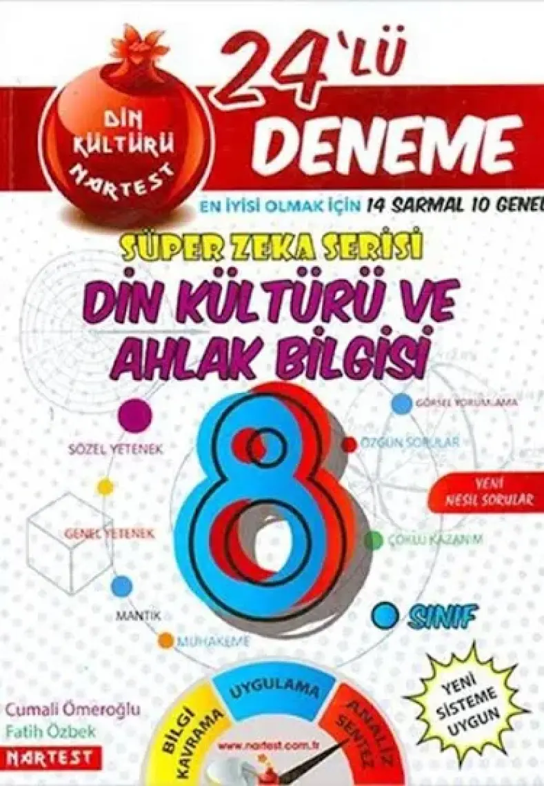 Nartest Yayınevi 8. Sınıf Nar Din Kültürü 24 Deneme Sınavı (14 Sarmal + 10 Genel)