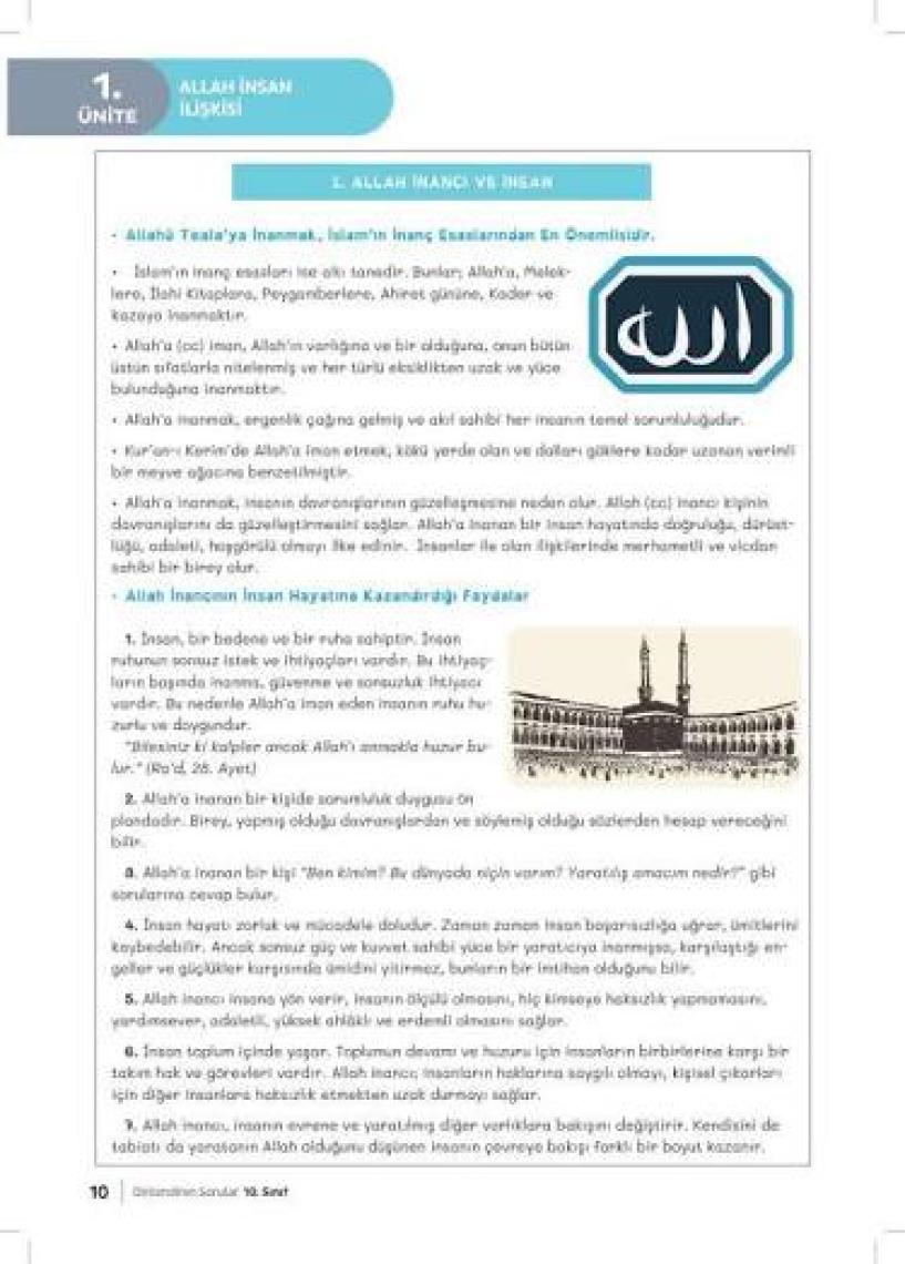 Eker Test Yayınları 10. Sınıf Dinlendiren Din Kültürü Konu Anlatımlı