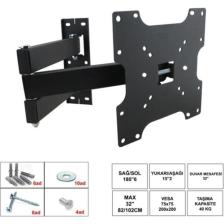 Microstar LCD Askı Aparatı Hareketli Üç Kollu 32 82-102CM Mıcrostar