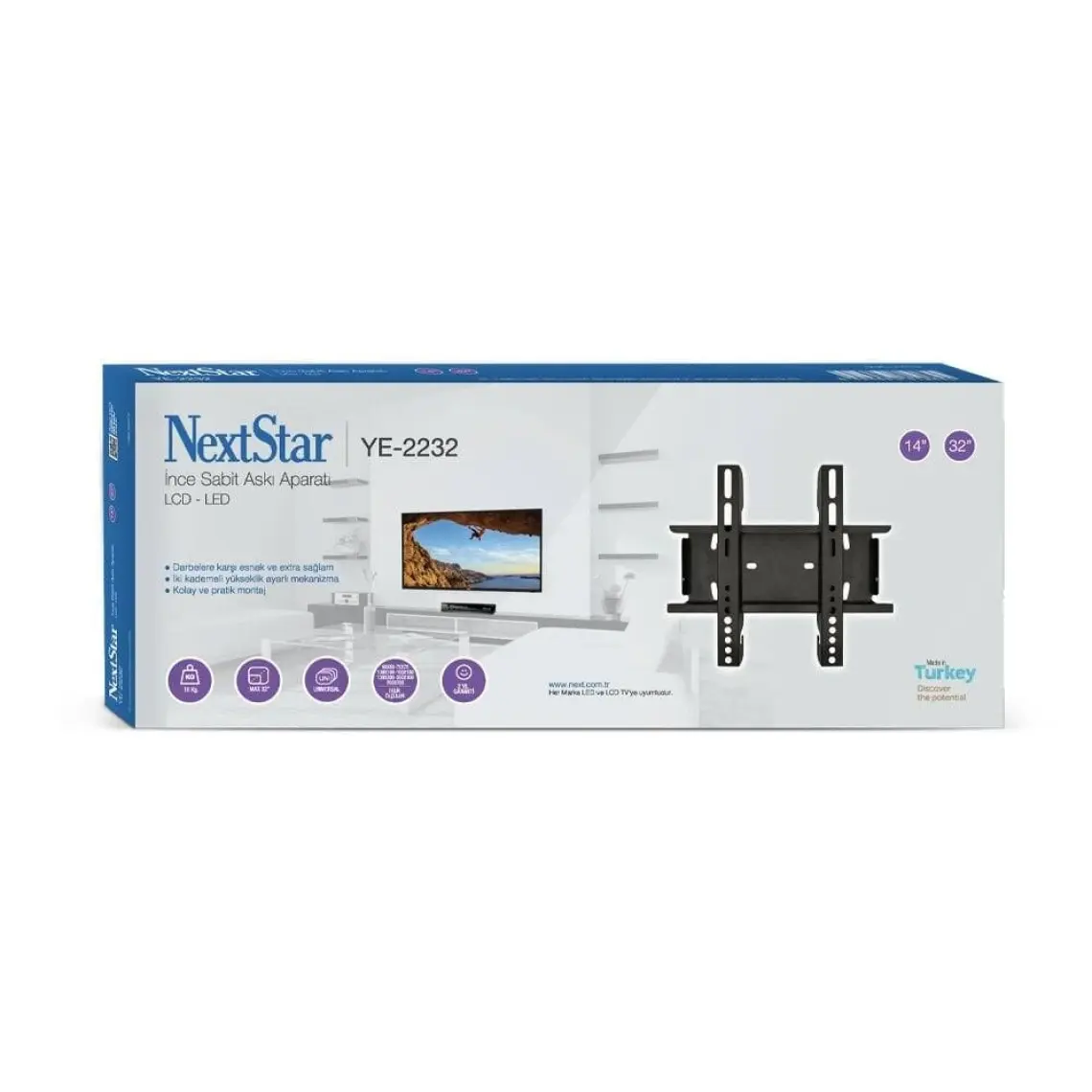 NextStar YE-2232 14''-32'' Sabit LCD LED TV Askı Aparatı