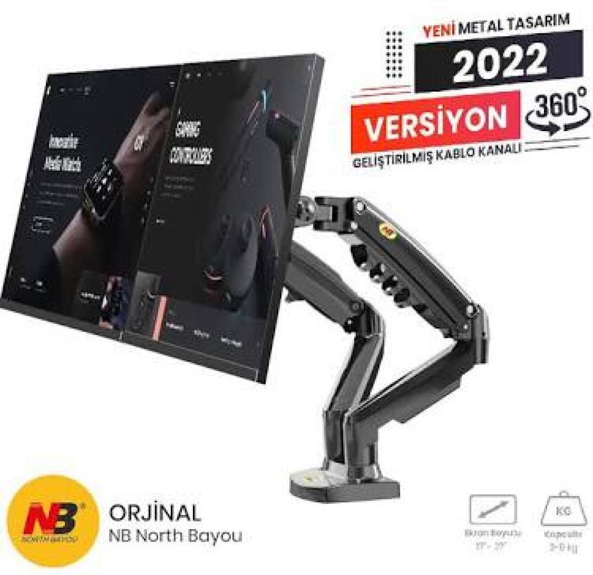 Ergoflex Nb F160 17-27" Çift Kol 2-9 kg Amortisörlü Monitör Standı Yeni Versiyon