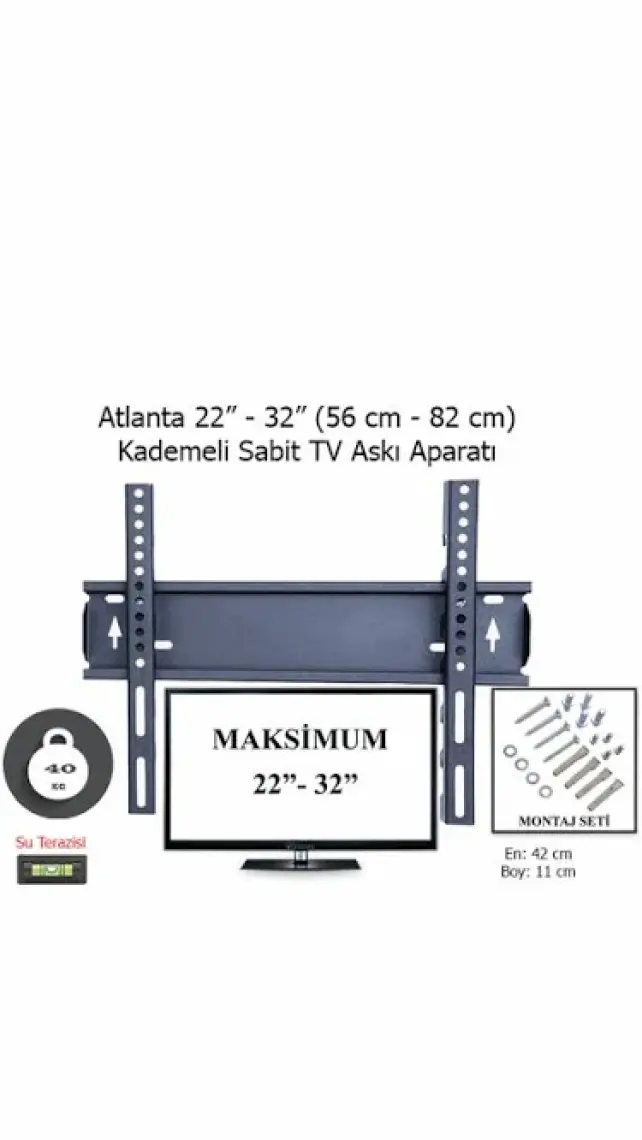 Atlanta 26" - 32'' Kademeli Sabit Televizyon Askı Aparatı