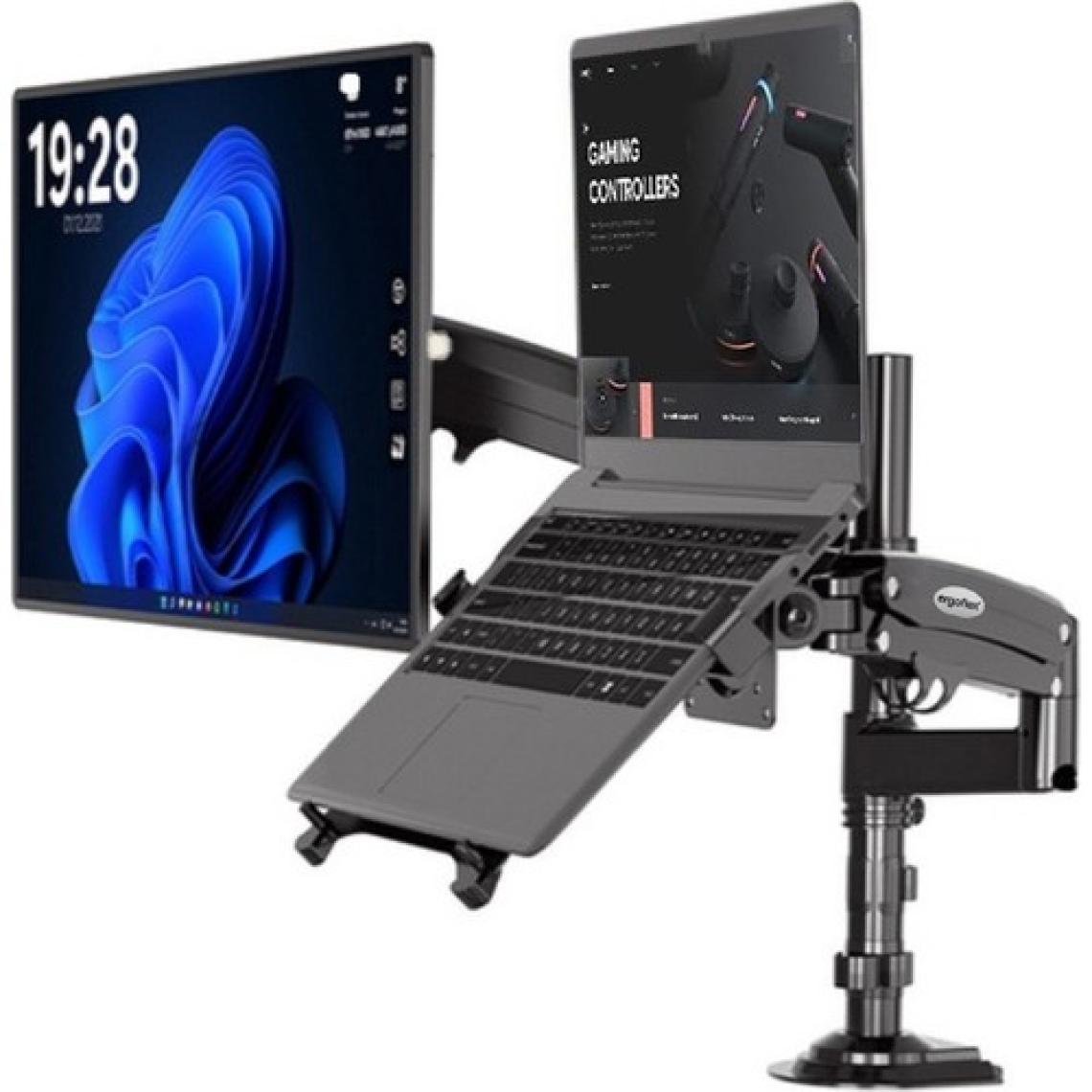 Ergoflex NB H180-FP Çift Kol Amortisörlü 22"-32" Monitör Tutucu ve 10"-17" Laptop Standı