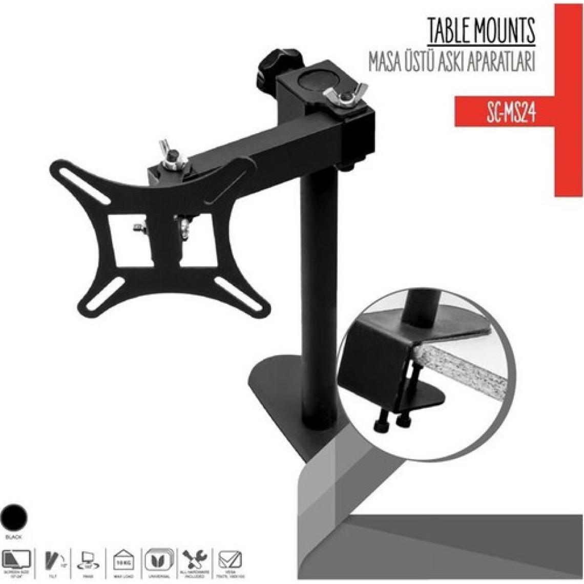Silvercrest SC-MS24 10"-24" Profesyonel Monitör Standı 4 Yöne Hareket Askı Aparatı