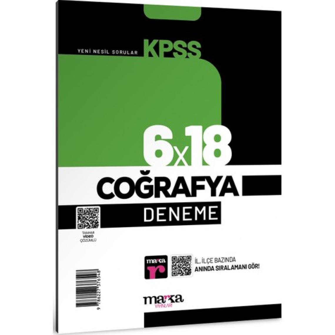 Marka Yayınları 2024 KPSS Coğrafya 6x18 Deneme Tamamı Video Çözümlü