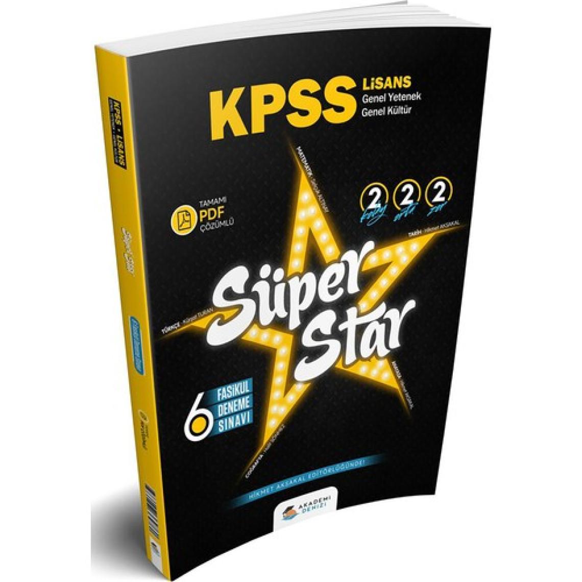 Akademi Denizi Yayınları KPSS Genel Yetenek Genel Kültür Süper Star 6 Deneme