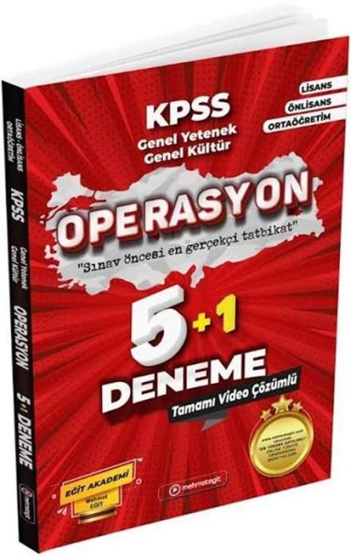 Mehmet Eğit KPSS Genel Kültür Genel Yetenek Operasyon 5 Deneme Video Çözümlü
