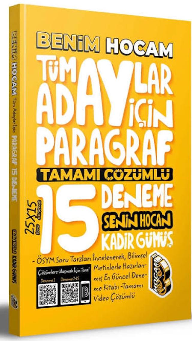 Benim Hocam Yayınları 2022 Tüm Adaylar Için Paragraf Tamamı Çözümlü 15 Deneme