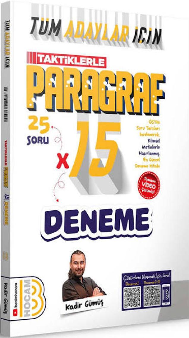 Benim Hocam Yayınları 2022 Tüm Adaylar Için Paragraf Tamamı Çözümlü 15 Deneme