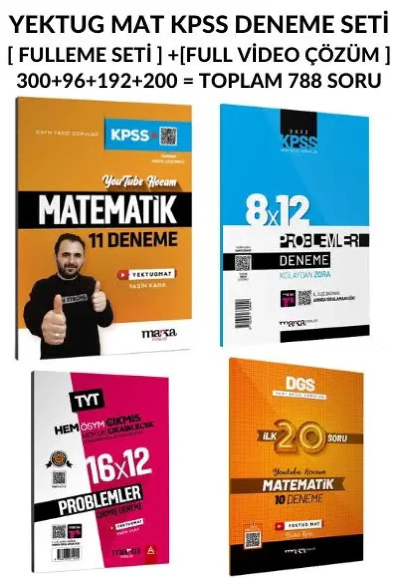 Marka Yayınları 2025 KPSS Matematik 11 Deneme Tamamı Video Çözümlü Yektugmat