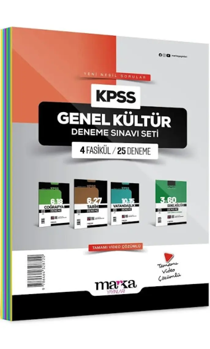 Marka Yayınları 2025 KPSS Genel Kültür Deneme Sınavı Seti 4 Fasikül 25 Deneme