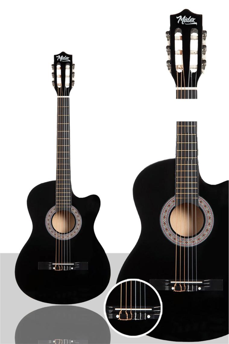 Cg-395bk Siyah Klasik Gitar 4/4 Sap Ayarlı Kesik Kasa Full Set (ÇANTA ASKI TUNER METOD PENA)