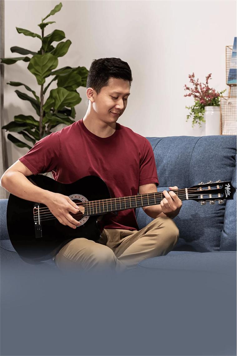 Cg-395bk Siyah Klasik Gitar 4/4 Sap Ayarlı Kesik Kasa Full Set (ÇANTA ASKI TUNER METOD PENA)