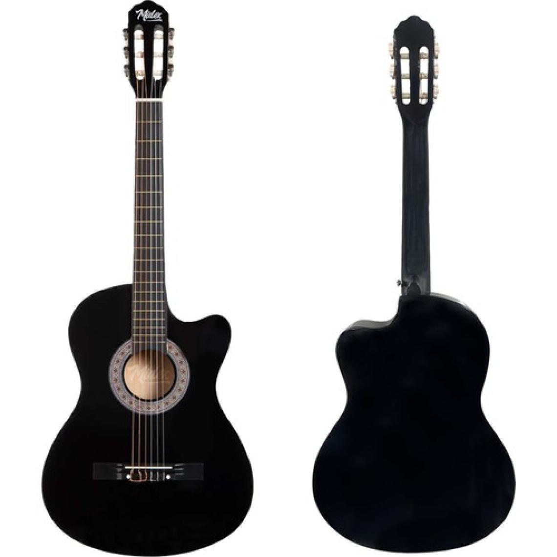 Midex CG-395BK Siyah Klasik Gitar 4/4 Sap Ayarlı Kesik Kasa Full Set (Çanta Askı Tuner Metod Pena)