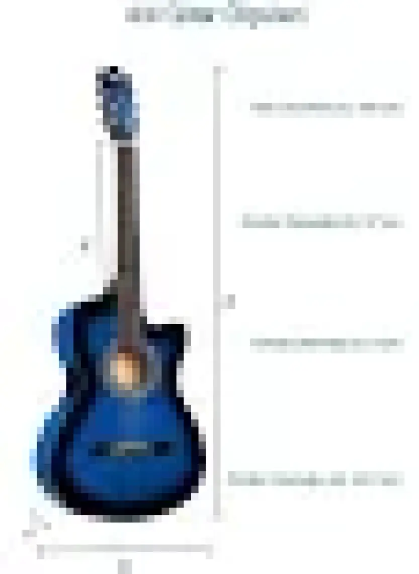Midex CG-395BL Mavi Renk Kesik Klasik Gitar 4/4 Yetişkin Boy Sap Ayarlı Full Set