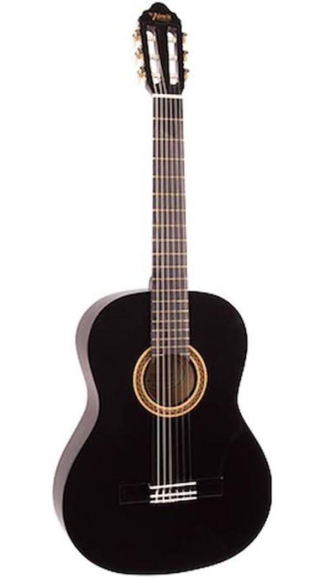 Valencia VC104TBK Siyah Klasik Gitar 4/4 (Sap Çelik+Kılıf)