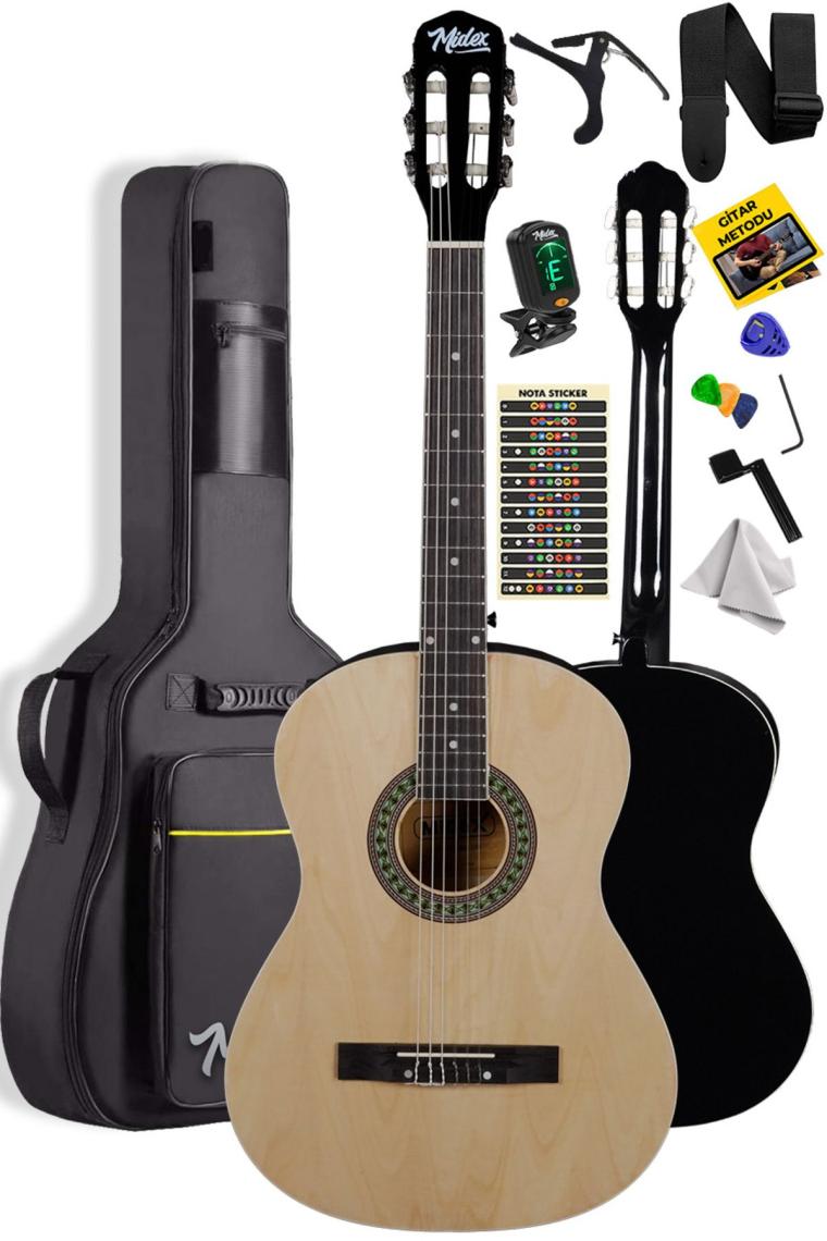 Midex MGX-150 Klasik Gitar Sap Ayarlı Doğal Ahşap Gül Klavye 4/4 Yetişkin