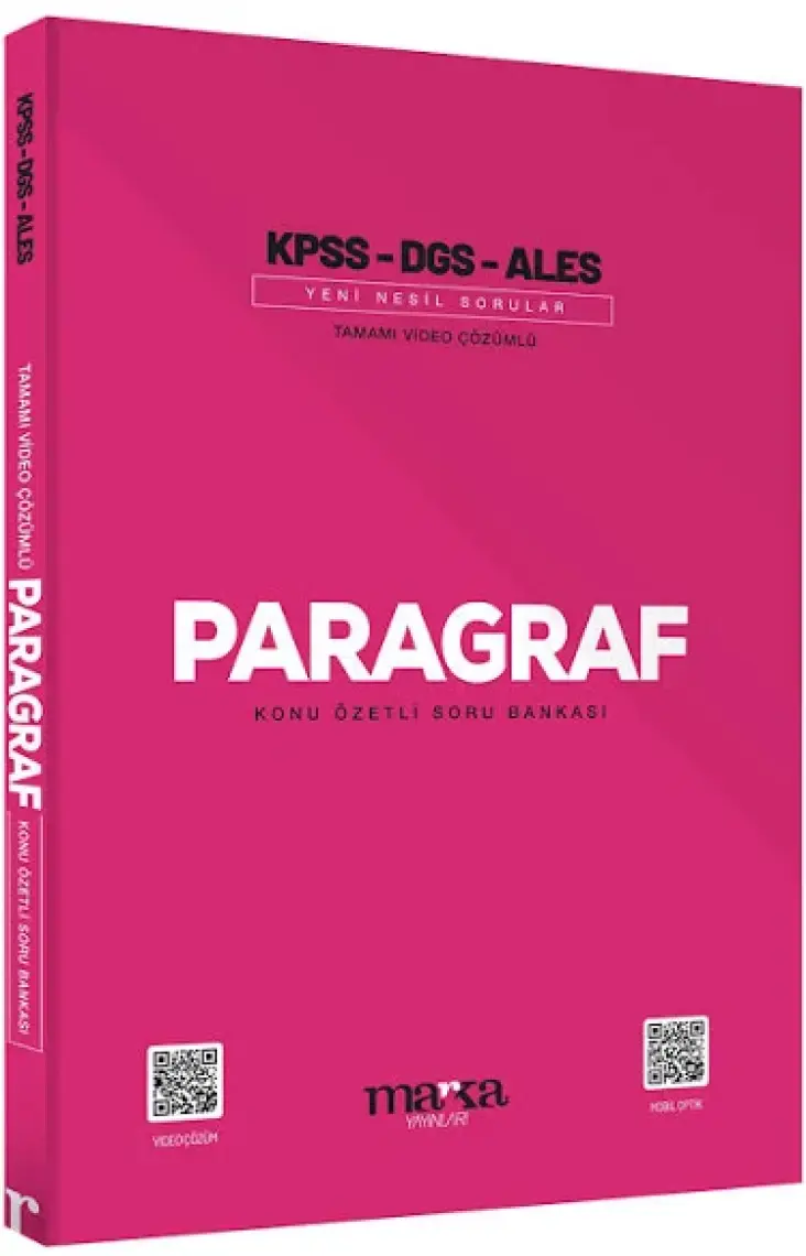 Marka Yayınları 2025 KPSS DGS ALES PARAGRAF Konu Özetli Yeni Nesil Soru Bankası Tamamı Video Çözümlü