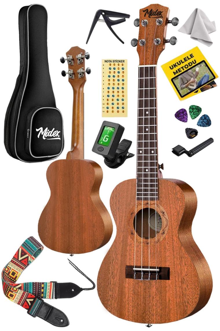 Tn-26mc Set Maun Tenör Ukulele (SOFTCASE TUNER CAPO METOD NOTA STİCKER ASKI PENA)