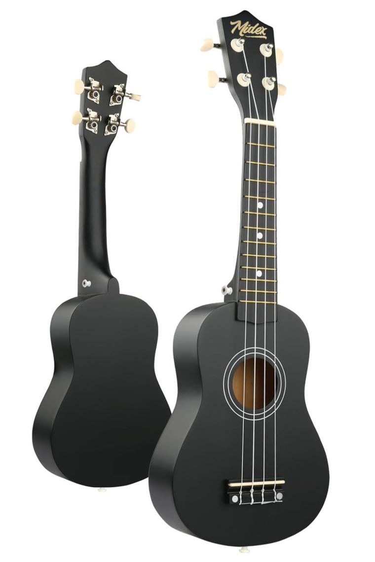 Midex Ukx-901bk Siyah Soprano Ukulele (Askı Çanta Metod Pena)