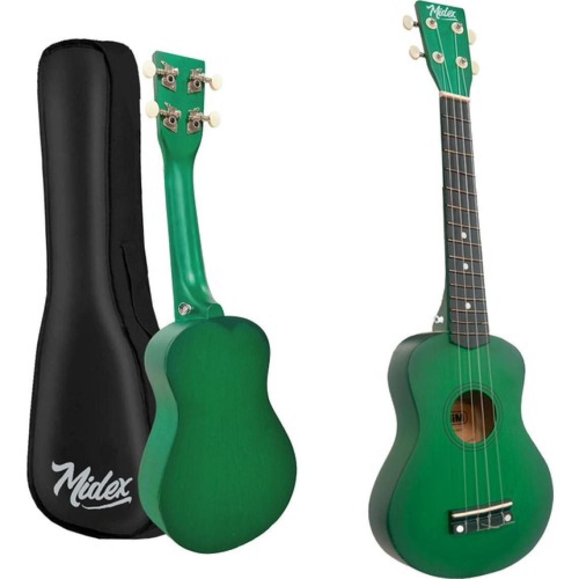 Midex UKX-233GR Yeşil Concert Ukulele (Askı Çanta Metod Pena)