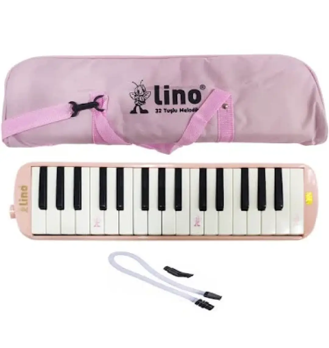 Melodika 32 Tuşlu Bez Çantalı Pastel Pembe Melodika