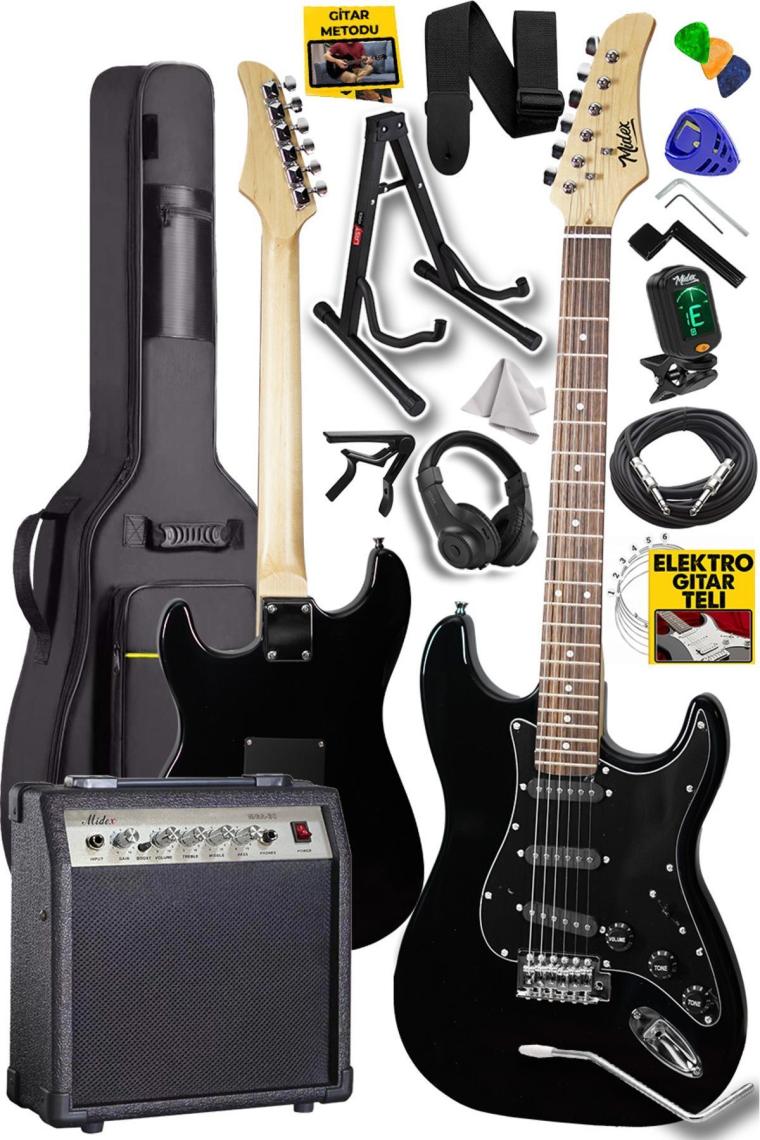 Rph-30bk-30amp Elektro Gitar Seti 30 Watt Gain'li Amfi Kulaklık Full Set