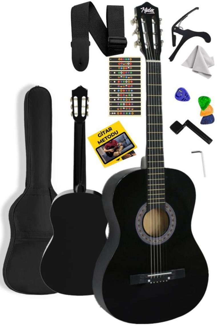 Midex CG-270BK 4/4 Boy Siyah Klasik Gitar Seti
