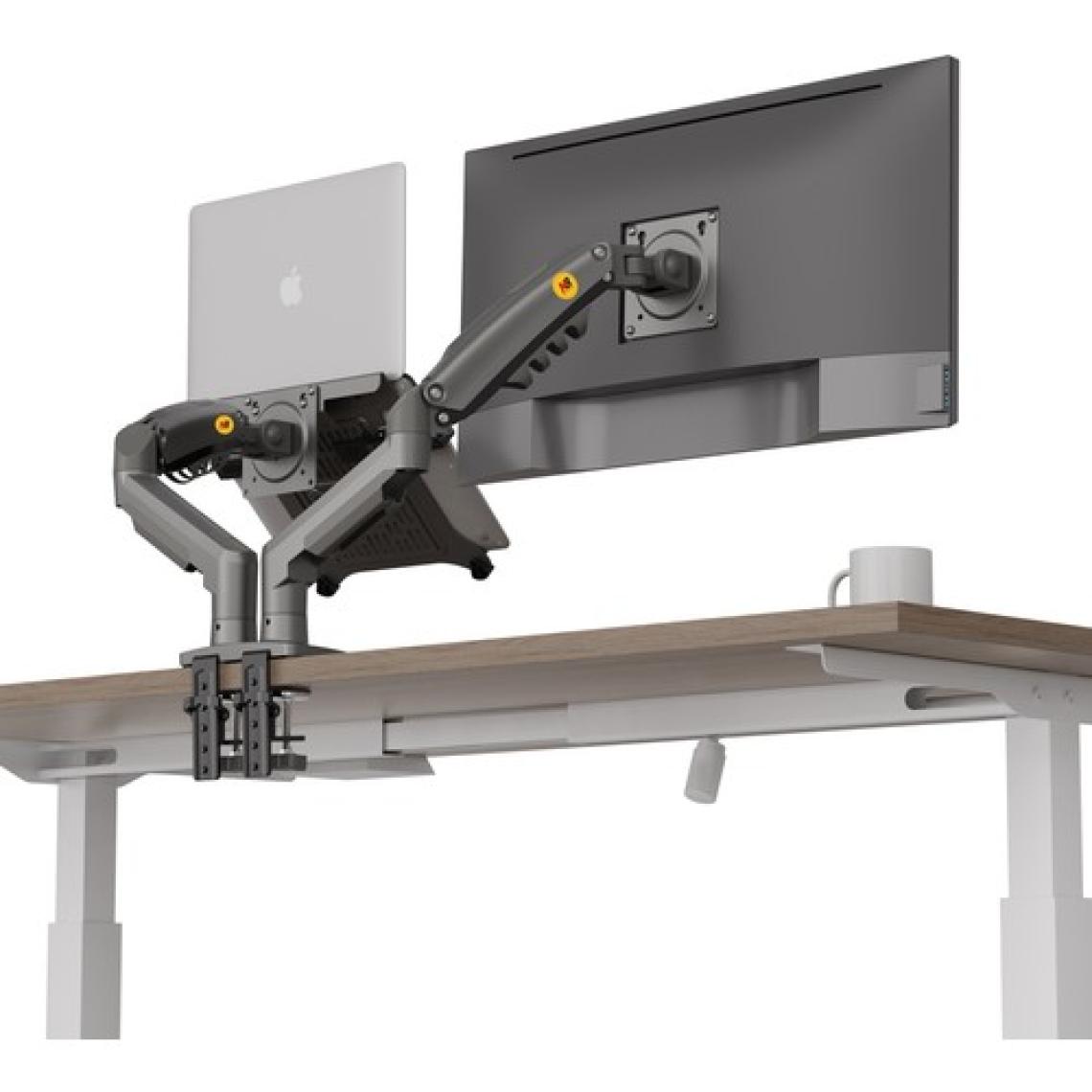 Ergoflex Nb F160-FP Çift Kol Amortisörlü 17"-27" Monitör Tutucu ve 10"-17" Laptop Standı