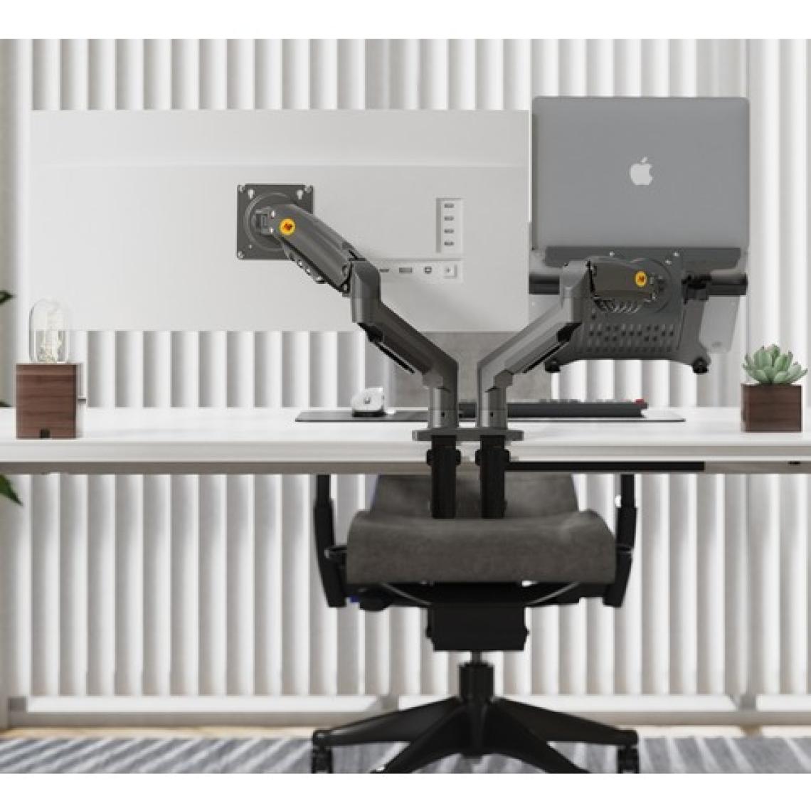 Ergoflex Nb F160-FP Çift Kol Amortisörlü 17"-27" Monitör Tutucu ve 10"-17" Laptop Standı