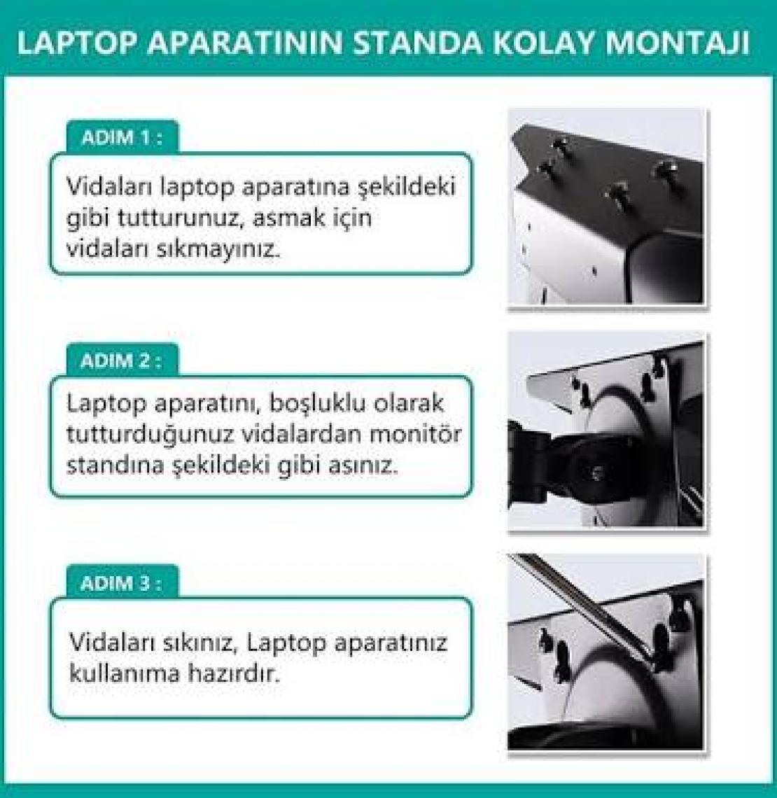 North Bayou NB F160L Amortisörlü 17"-27" Monitör Tutucu ve 10"-17" Laptop Standı 2023 Yeni Tasarım