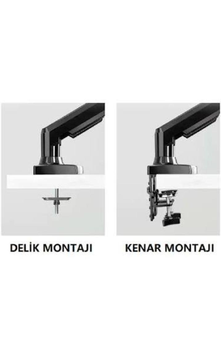 North Bayou NB F160L Amortisörlü 17"-27" Monitör Tutucu ve 10"-17" Laptop Standı 2023 Yeni Tasarım