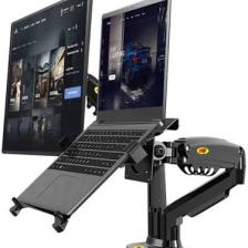 North Bayou NB F160L Amortisörlü 17"-27" Monitör Tutucu ve 10"-17" Laptop Standı 2023 Yeni Tasarım