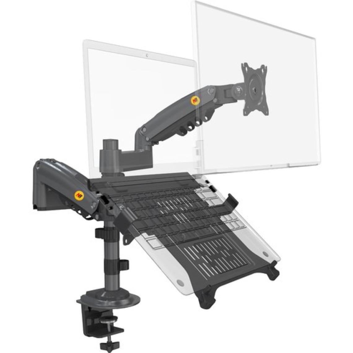 Ergoflex NB H180-FP Çift Kol Amortisörlü Monitör Tutucu ve 10"-17" Laptop Standı