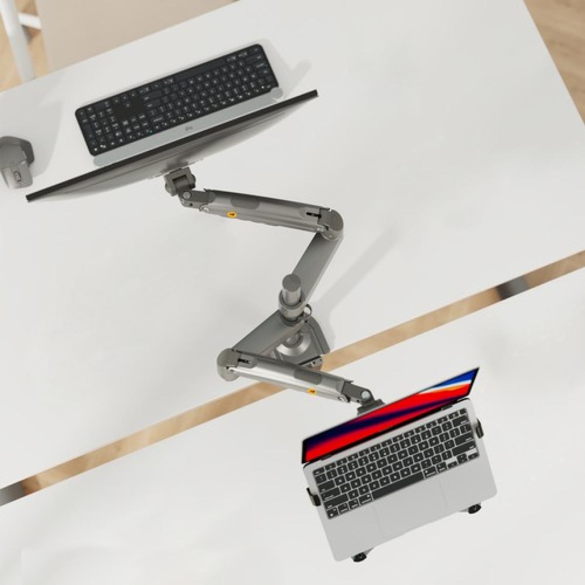 Ergoflex NB H180-FP Çift Kol Amortisörlü Monitör Tutucu ve 10"-17" Laptop Standı