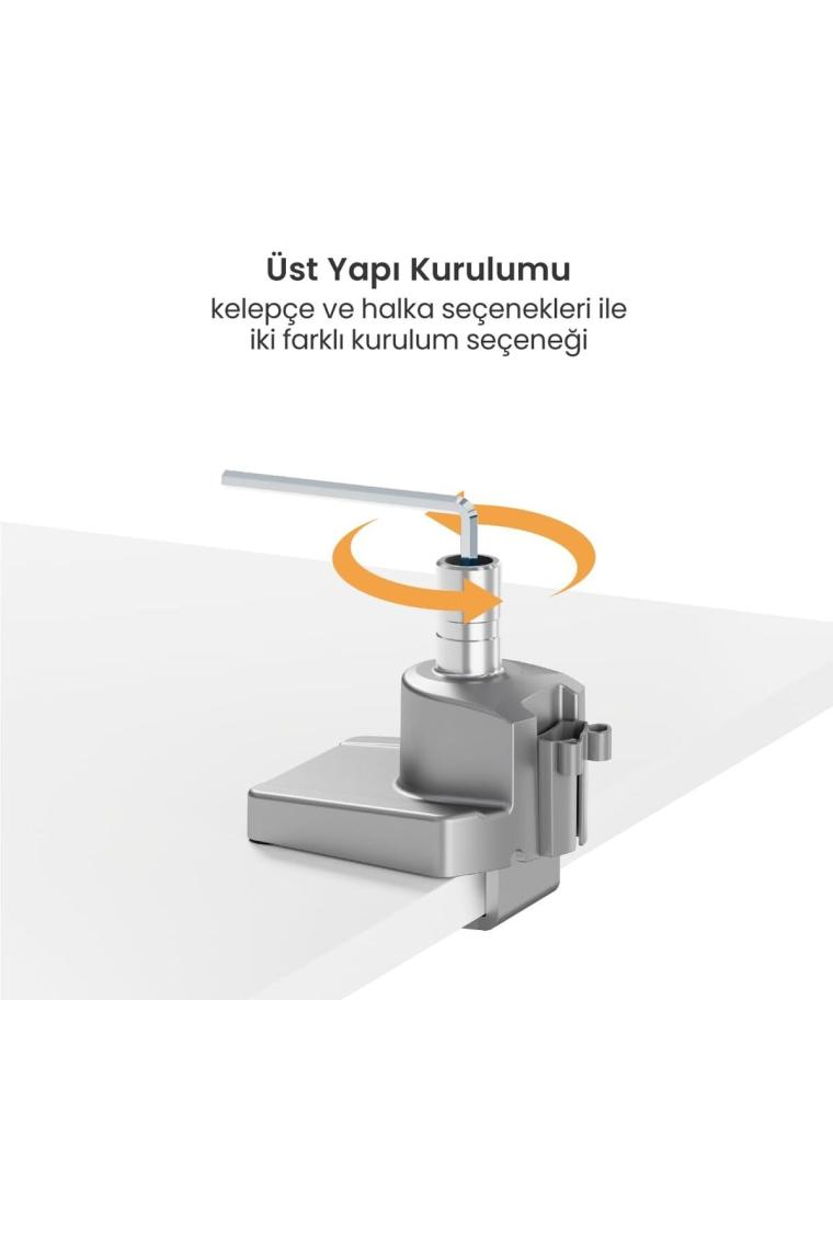 Voltix Monitör Tutucu, 17''-35'' Ekranlar Için, 12KG Taşıma Kapasiteli, Amortisörlü, Vesa Uyumlu, Siyah